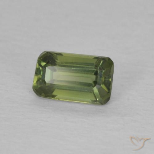 Safira verde escuro Natural 0.48ct, Corte Octógono / Esmeralda, VVS-VS