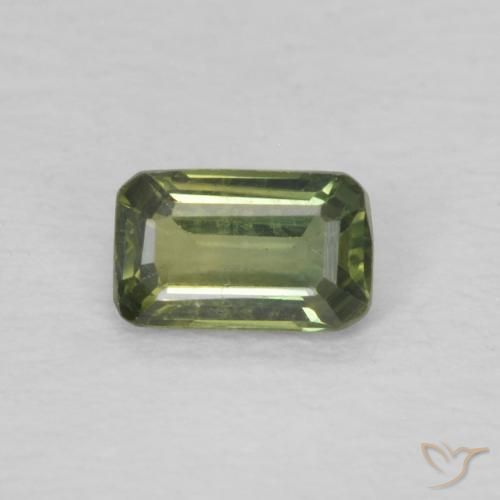 0.41ct Natural verde quente Safira, Corte Esmeralda, VVS