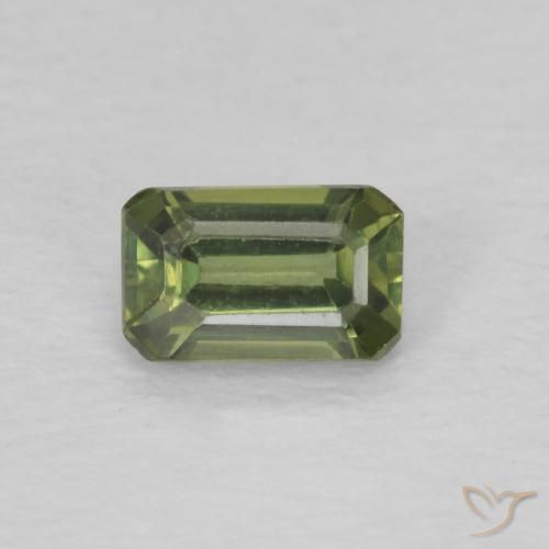 0.45ct Natural verde quente Safira, Corte Esmeralda, VVS