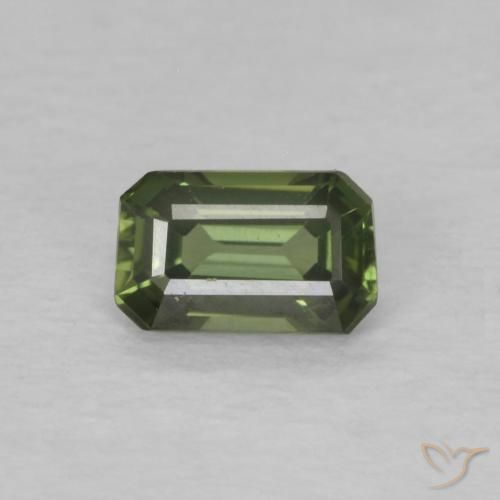 0.41ct Natural Verde floresta Safira, Corte Esmeralda, VVS