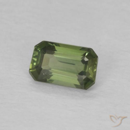 Safira Verde floresta Natural 0.41ct, Corte Octógono / Esmeralda, VVS