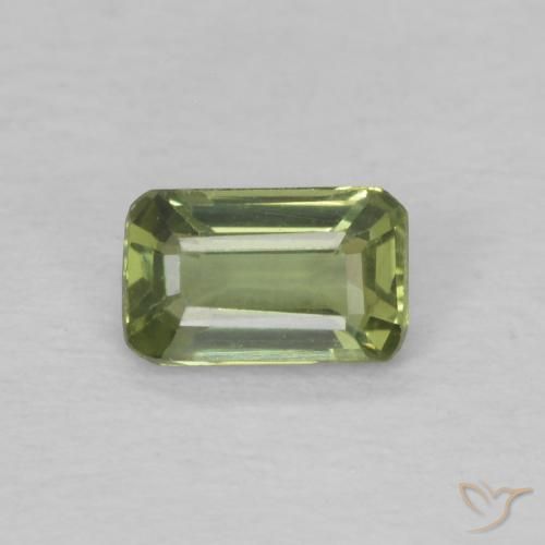 0.41ct Natural verde quente Safira, Corte Esmeralda, VVS