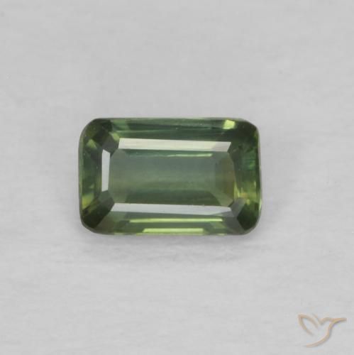 0.41ct Natural Verde amarelado Safira, Corte Esmeralda, VVS-VS