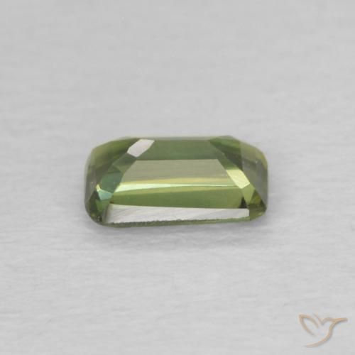Safira Verde amarelado Natural 0.41ct, Corte Octógono / Esmeralda, VVS-VS
