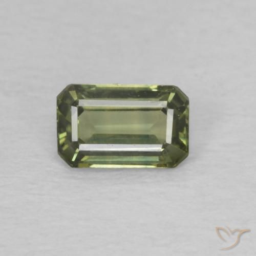 0.42ct Natural Verde Floresta Quente Safira, Corte Esmeralda, VVS-VS