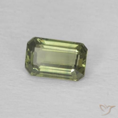 Safira Verde Floresta Quente Natural 0.42ct, Corte Octógono / Esmeralda, VVS-VS