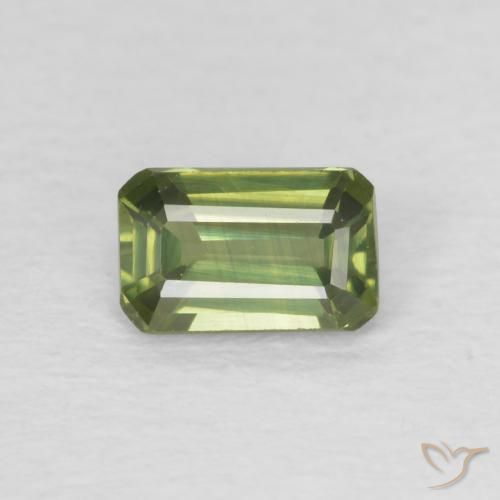 0.44ct Natural verde escuro Safira, Corte Esmeralda, VVS-VS