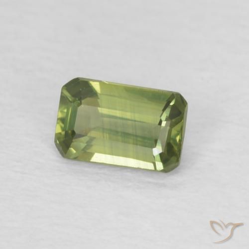 Safira verde escuro Natural 0.44ct, Corte Octógono / Esmeralda, VVS-VS