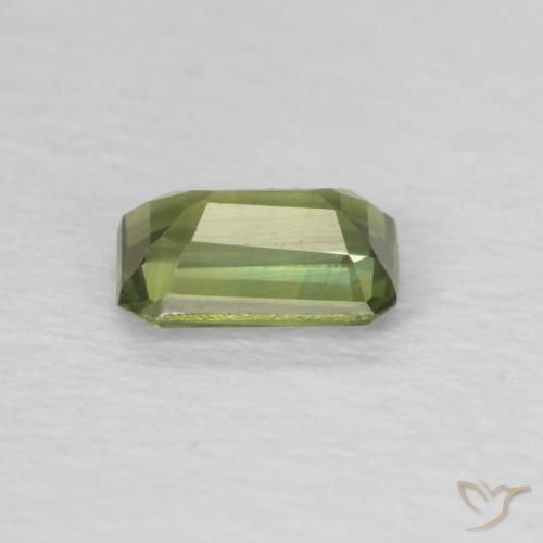 Safira verde escuro Natural 0.44ct, Corte Octógono / Esmeralda, VVS-VS