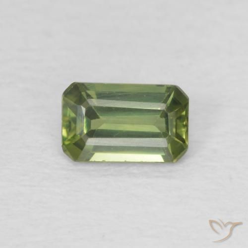 0.40ct Natural Verde Floresta Claro Safira, Corte Esmeralda, VVS-VS