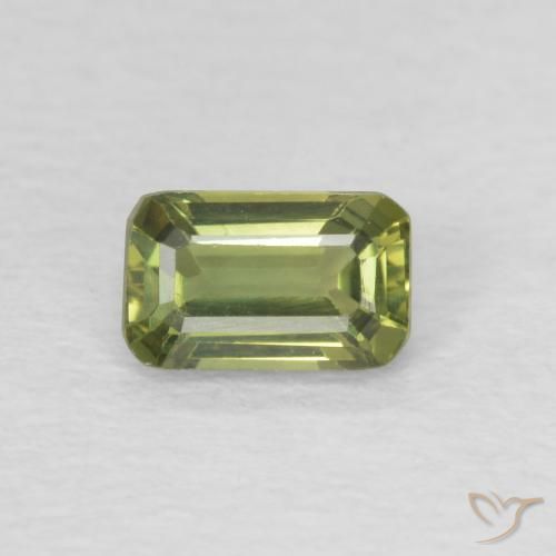 0.46ct Natural verde quente Safira, Corte Esmeralda, VVS-VS