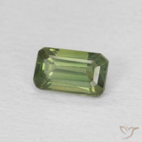 Safira Verde floresta Natural 0.50ct, Corte Octógono / Esmeralda, VVS-VS