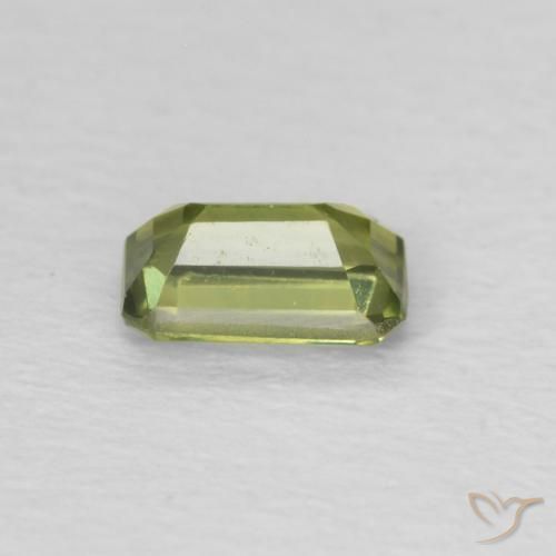 Safira verde escuro Natural 0.44ct, Corte Octógono / Esmeralda, VVS-VS