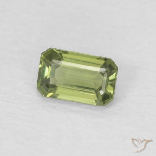 Safira verde escuro Natural 0.42ct, Corte Octógono / Esmeralda, VVS