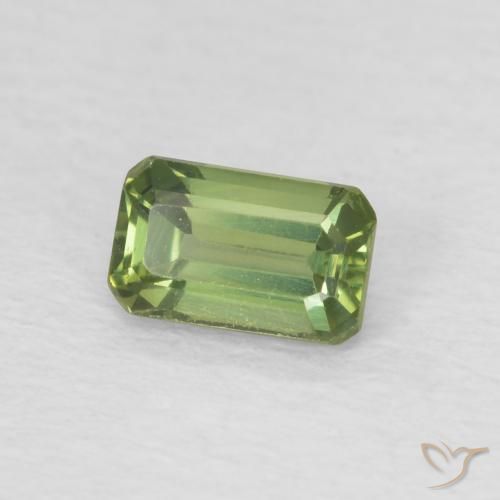 Safira Verde médio Natural 0.48ct, Corte Octógono / Esmeralda, VVS-VS