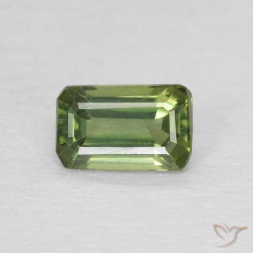 0.48ct Natural Medium Light Green Safira, Corte Esmeralda, VVS-VS