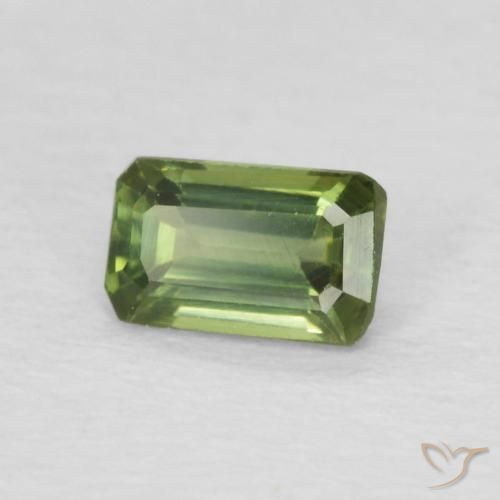 Safira Medium Light Green Natural 0.48ct, Corte Octógono / Esmeralda, VVS-VS