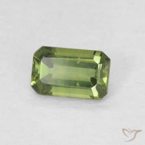 Safira Verde Terroso Natural 0.45ct, Corte Octógono / Esmeralda, VS