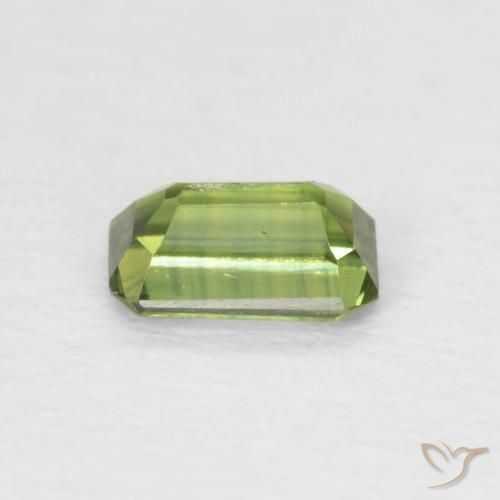 Safira Verde Terroso Natural 0.45ct, Corte Octógono / Esmeralda, VS