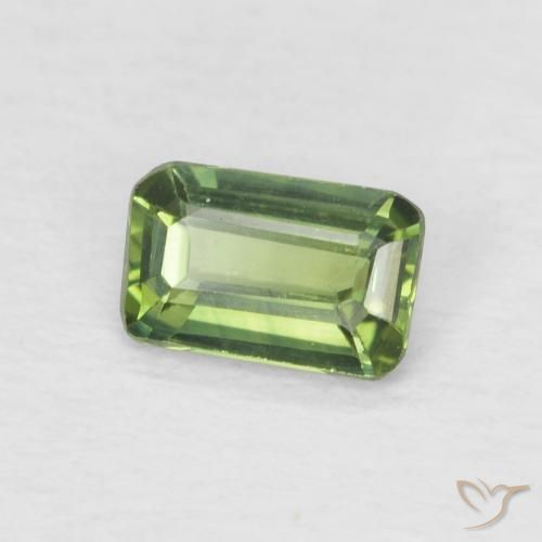 Safira Verde floresta Natural 0.38ct, Corte Octógono / Esmeralda, VS