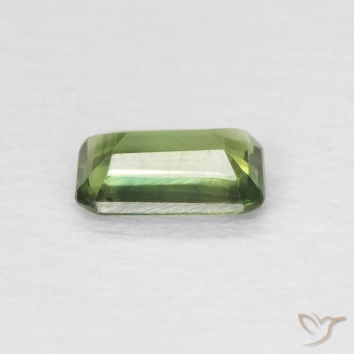Safira Verde floresta Natural 0.38ct, Corte Octógono / Esmeralda, VS