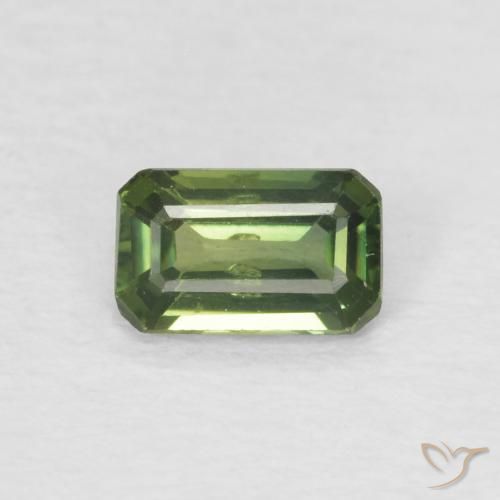 0.40ct Natural verde escuro Safira, Corte Esmeralda, VS