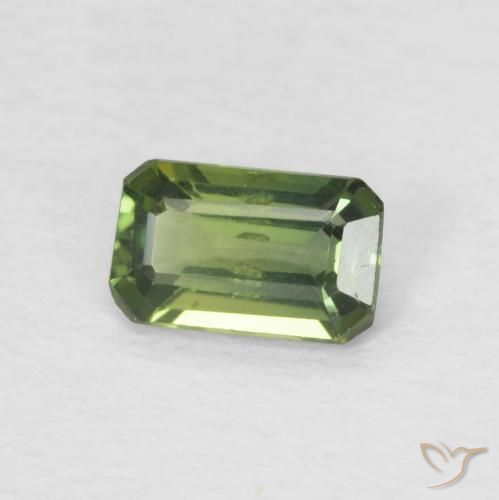 Safira verde escuro Natural 0.40ct, Corte Octógono / Esmeralda, VS