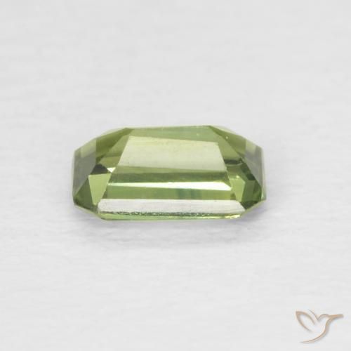 Safira verde quente Natural 0.42ct, Corte Octógono / Esmeralda, VS