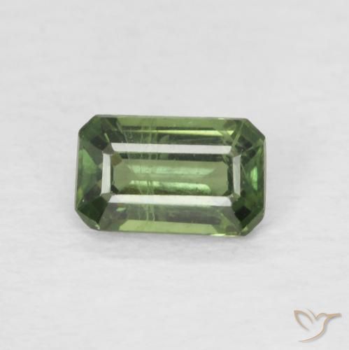 0.42ct Natural Medium Dark-Green Safira, Corte Esmeralda, VS