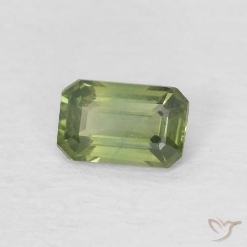 Safira Verde médio Natural 0.44ct, Corte Octógono / Esmeralda, VS