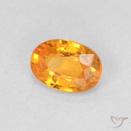 Safira Laranja-Ouro Natural 0.63ct, oval, VS
