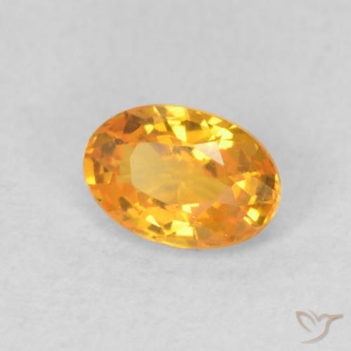 Safira Laranja escuro-dourado Natural 0.62ct, oval, VVS-VS
