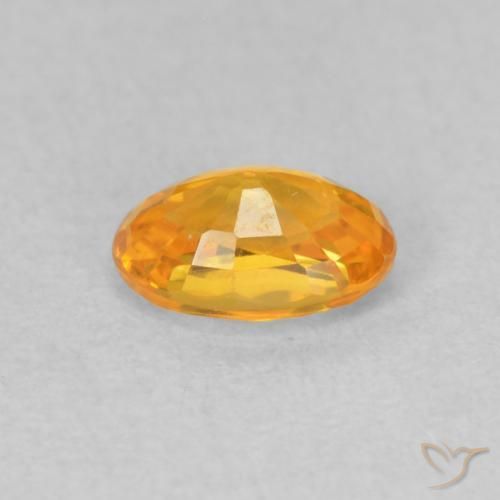 Safira Laranja escuro-dourado Natural 0.62ct, oval, VVS-VS