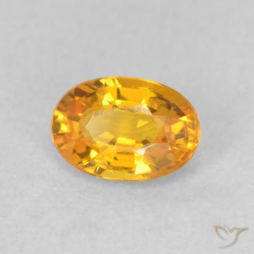 Safira Laranja Profundo-Ouro Natural 0.68ct, oval, VVS-VS