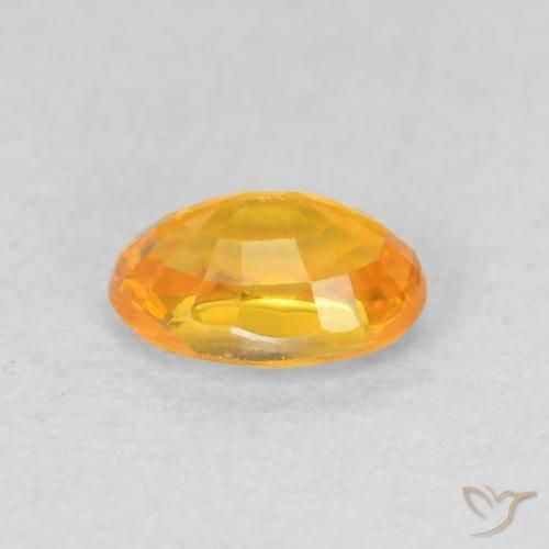 Safira Laranja Profundo-Ouro Natural 0.68ct, oval, VVS-VS