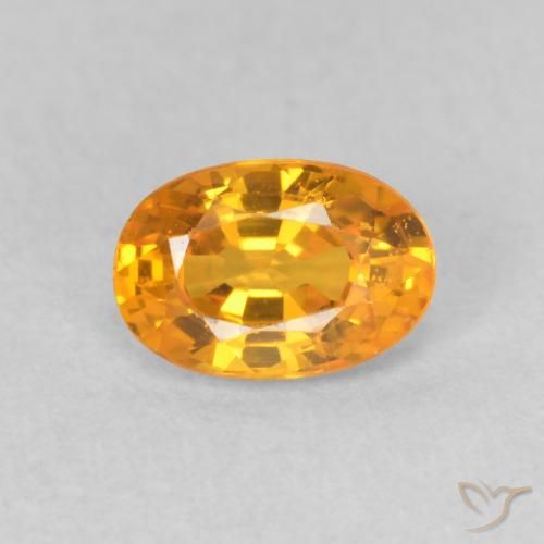 0.66ct Natural Laranja Profundo-Ouro Safira, oval, VVS-VS