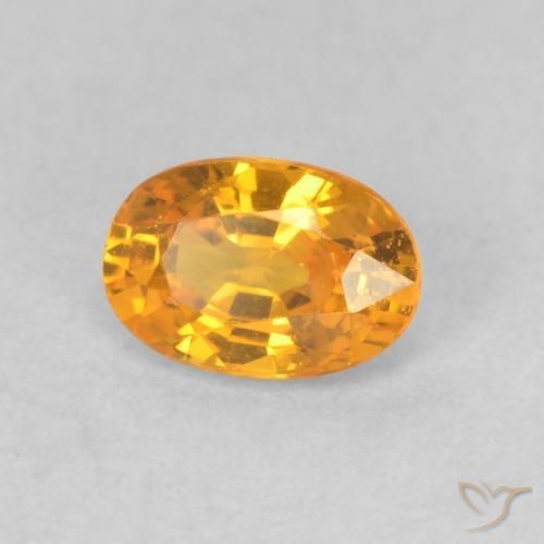 Safira Laranja Profundo-Ouro Natural 0.66ct, oval, VVS-VS