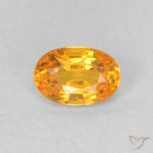 0.57ct Natural Laranja-Ouro Safira, oval, VVS-VS