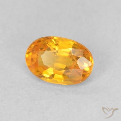 Safira Laranja-Ouro Natural 0.57ct, oval, VVS-VS