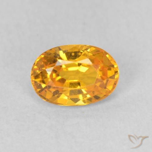 0.67ct Natural Laranja-Ouro Safira, oval, VVS-VS