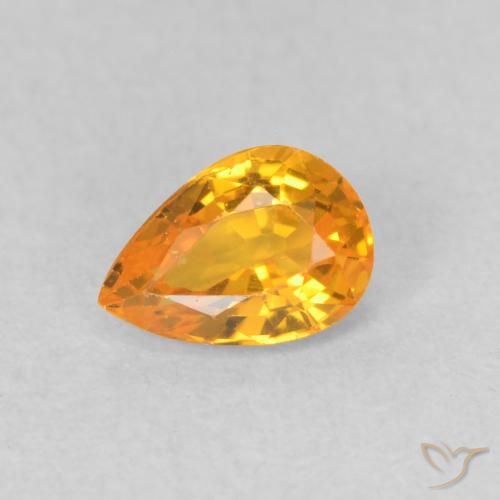 0.51ct Natural Laranja-Ouro Safira, Formato de pêra, VVS-VS