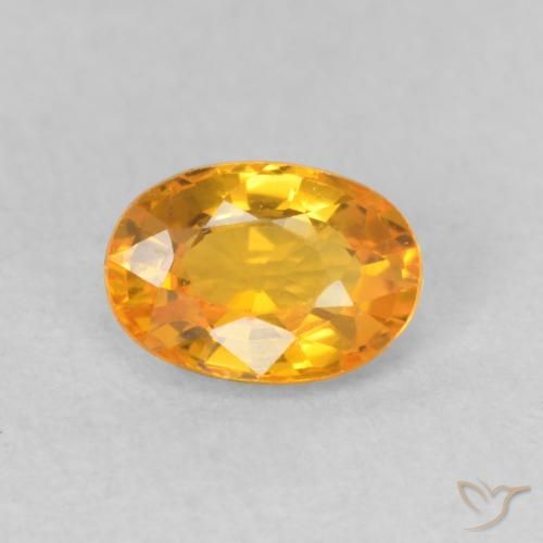 0.67ct Natural Laranja Médio Safira, oval, VVS-VS