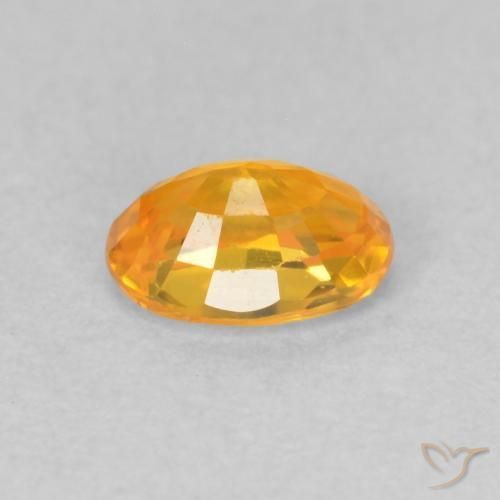 Safira Laranja Médio Natural 0.67ct, oval, VVS-VS