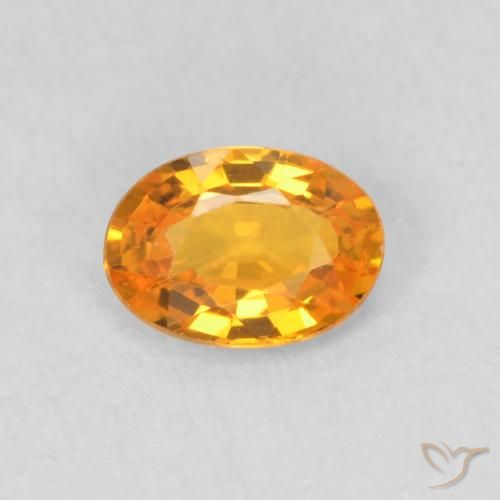 0.53ct Natural Laranja Médio Safira, oval, VVS-VS
