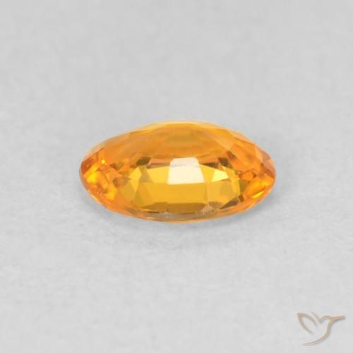 Safira Laranja Médio Natural 0.53ct, oval, VVS-VS