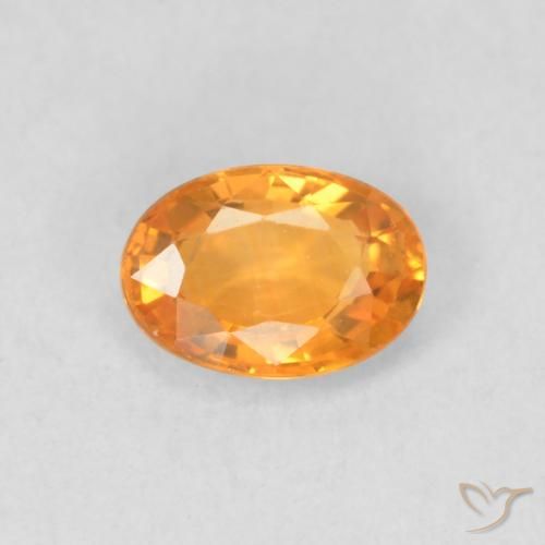 0.57ct Natural Laranja-Ouro Safira, oval, VVS-VS
