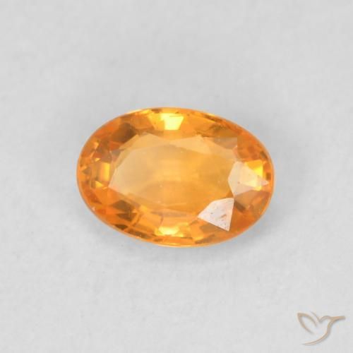 Safira Laranja-Ouro Natural 0.57ct, oval, VVS-VS
