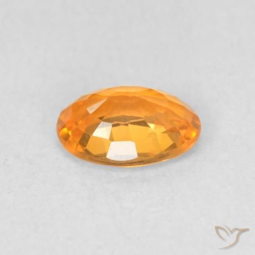 Safira Laranja-Ouro Natural 0.57ct, oval, VVS-VS