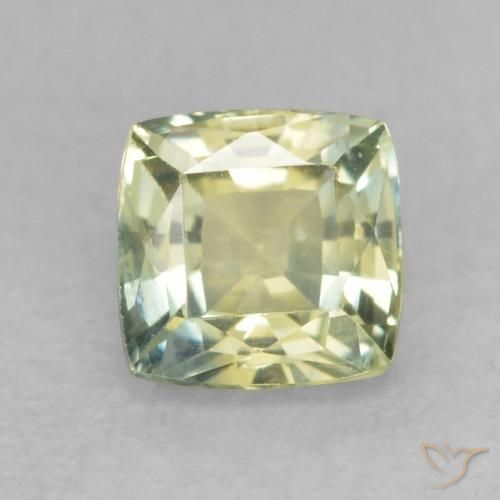 0.58ct Natural Verde amarelado Safira, Almofada, VS-SI