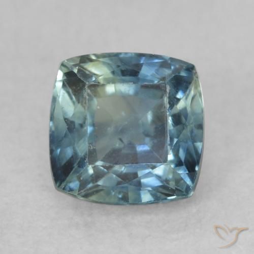 0.68ct Natural Azul-verde claro Safira, Almofada, VS-SI